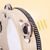 Tosnail 10 Inches Handheld Wooden Tambourine - Double Rows 16
