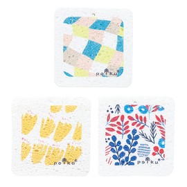 Marushin 0545039800 Compressed Cellulose Sponge Polku Sponge/B Set Polku Marushin Scandinavian Stylish Cellulose Sponge Kitchen Sponge