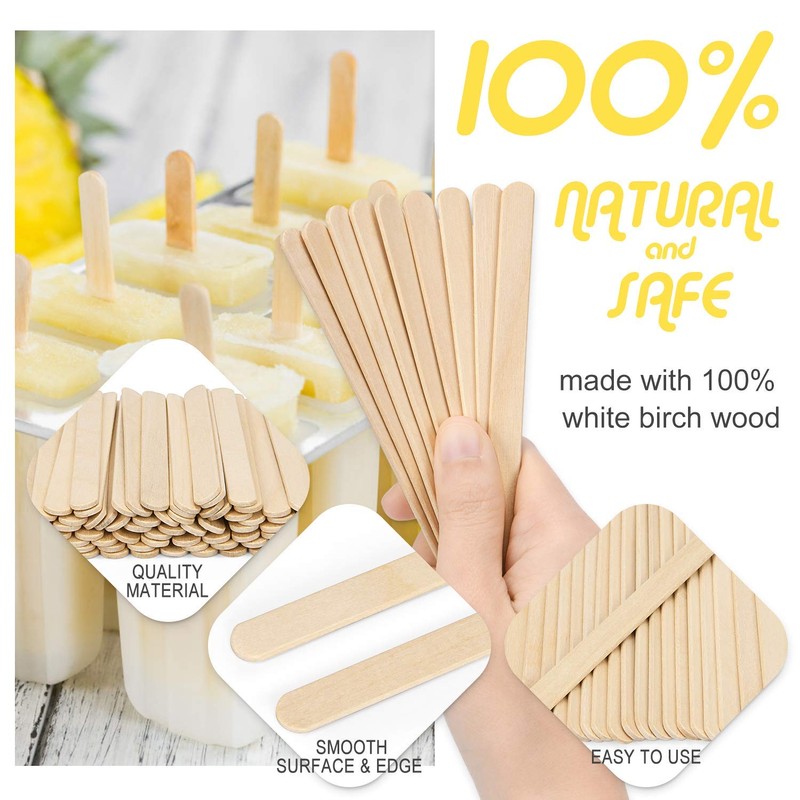 Magicfly 1000pcs Popsicle Sticks, Natural Wooden Food Grade Craft Sticks,