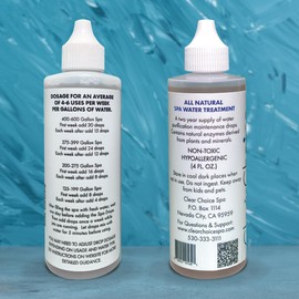 Clear Choice Spa Drops - 1Year - Supply, 4oz Enzyme-Based Hot Tub Treatment – Eco-Friendly, Non-Toxic, Natural Water Purification for Healthy Spa Water – Easy to Use, Hypoallergenic, Made in The USA