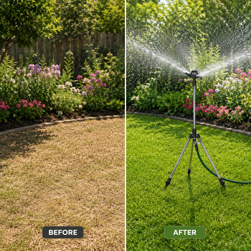 360° Garden Sprinkler for Lawn Irrigation – Rotating Spray Head
