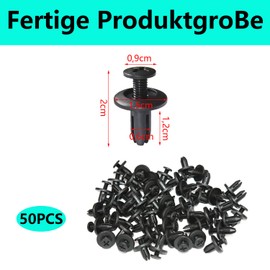 QZKJQDD 6 mm Expansion Rivets Plastic, Mudguard Rivets, Mounting Clips, Car Mounting Clips, Bumper Reinforcement Clips, Plastic Rivets Mounting Kit Clips for Car (Pack of 50)