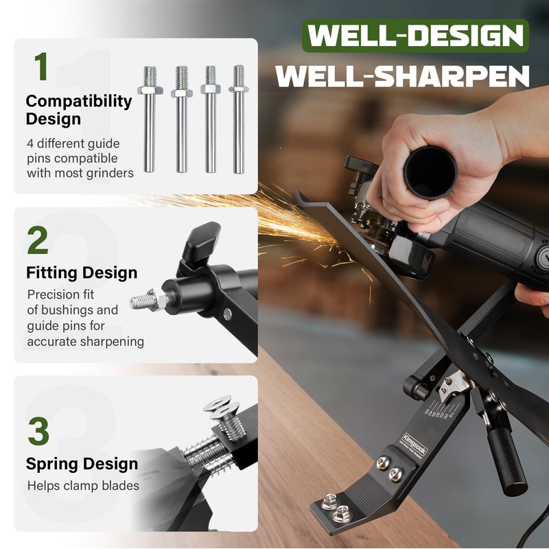 Kimgsoak Lawn Mower Blade Sharpener, Lawnmower Blade Sharpening Tool with