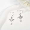 Celtic Cross with Claddagh Earrings 925 Sterling Silver Cross Earrings