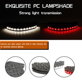 Tonsya 3 IN 1 Led Smoked Lens For 2014 2015 2016 2017 2018 2019 Silverado Sierra Rear Bumper Step Corner Insert Pad Lights GM1138101, GM1139101