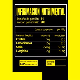 34 ZERO Creatina Monohidratada 34 Zero 1 Kg 200 Servicios Sabor Uva