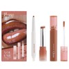 Domality 3PCS Lip Combo Set, Brown Matte Lip Liner, Plumping