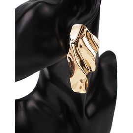 Gold Statement Earrings Large Geometric Dangle Earrings for Women Girls Irregular Sequins Earrings Exaggerated Earrings Jewelry (Golden, One size)