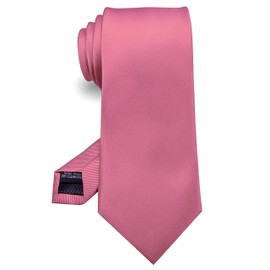 RBOCOTT Silk Pink Tie Business Wedding Formal Necktie for Men (Pink)