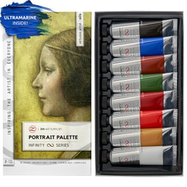 Portrait Oil Paint Set for Artists - 8 x 50ml Large Tubes - Non-Toxic Artist Oil Paints. Lightfast Oil Colours with High Pigmentation and Creamy Texture - Portrait Palette by ZenART