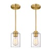 Audickic Brass Pendant Lights Kitchen Island 2 Pack, Farmhouse Gold