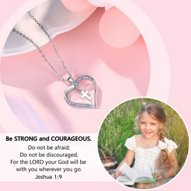 D Dongjiangjin Gift Granddaughter Gifts from Grandma Granddaughter Necklace1st 4 3 6 7 8 9 Year Old Girl Gifts Birthday Christmas Preschool Graduation Gifts Jewellery for Girls Cross Necklace