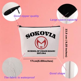 KUIYAI TV Show Merchandise Cosmetic Wanda Witch Inspired Gift Bag Woman Hero Gift Sokovia School of Chaos Magic Makeup Bag For Fans (Sokovia1964Mup)