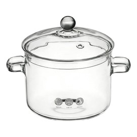 Glass Cooking Pots, Heat-Resistant Borosilicate Glass Saucepan with Cover, Clear Cookign Pot with Handle, Cookware Set Stovetop Pot for Soup, Pasta, Baby Food, Milk