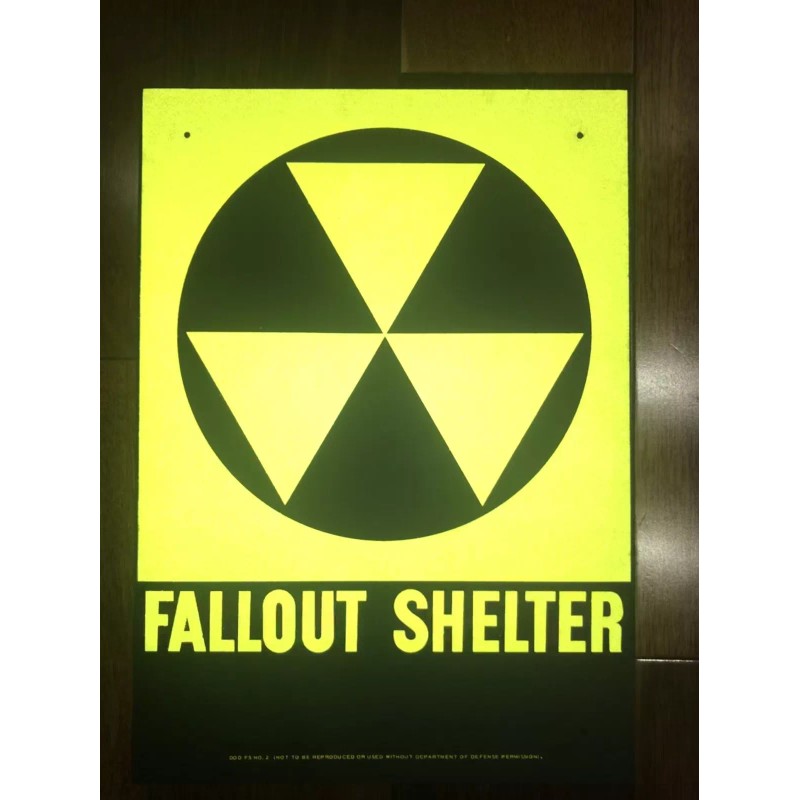 FALLOUT SHELTER SIGN Original U.S. Gov Issue. 10x14 Steel