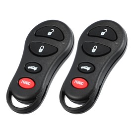 X AUTOHAUX 2pcs 4 Button Replacement Key Fob Case Keyless Entry Remote Key Shell Cover for Jeep Liberty 2002-2004 for Dodge Stratus 2001-2006 with Blade No Chip