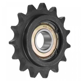 uxcell #40 Chain Idler Sprocket, 15mm Bore 1/2" Pitch 15 Tooth Tensioner, Black Oxide Finished C45 Carbon Steel with Insert Single Bearing for ISO 08A Chains