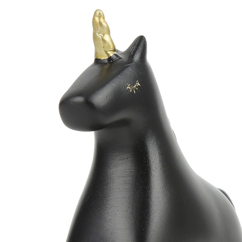 Rocking Horse Statue Black Small 13.5x4.5x14.5cm/5.3x1.8x5.7 Decorative Horse Sculpture Crafts