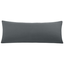 PiccoCasa Brushed Body Pillowcases with Roll Rim, Soft Breathable Delicate Piping Pillow Covers with Zipper Closure Dark Grey 50x140cm (4ft. 6in.)