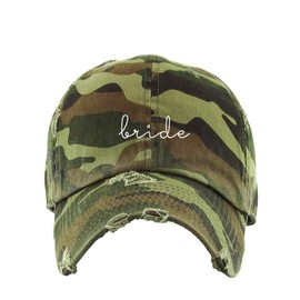 DSGN BY DNA Bride Cursive Dad Baseball Cap Embroidered Cotton Adjustble Dad Hat Camo