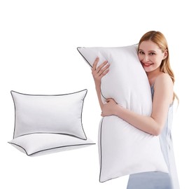 Mr.Ye Bed Pillows for Sleeping 2 Pack Queen Size Pillows for Side, Stomach and Back Sleepers Soft Down Alternative Microfiber Filling Pillows, 20 x 30 Inches