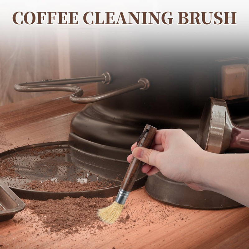 Bamynoir Coffee Grinder Brush, Espresso Machine Cleaner with Wooden Handle