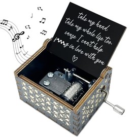 Caja de música de madera con asa Take My Hand Take My Whole Life Too Cajas de música Regalos románticos para esposa, novia, marido U R My Sunshine Caj
