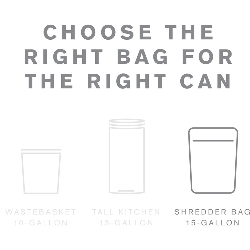 Highmark Shredder Bags, 1 mil, 15 Gallons, Clear, Box Of