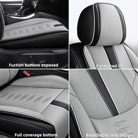 Cscevt Leather Seat Covers for Honda Accord 1997-2024,Premium Car Seat Covers Front Set,Waterproof Car Seat Protectors with Airbag,Comfort Interior Cover Seats for Cars(Black+Grey)