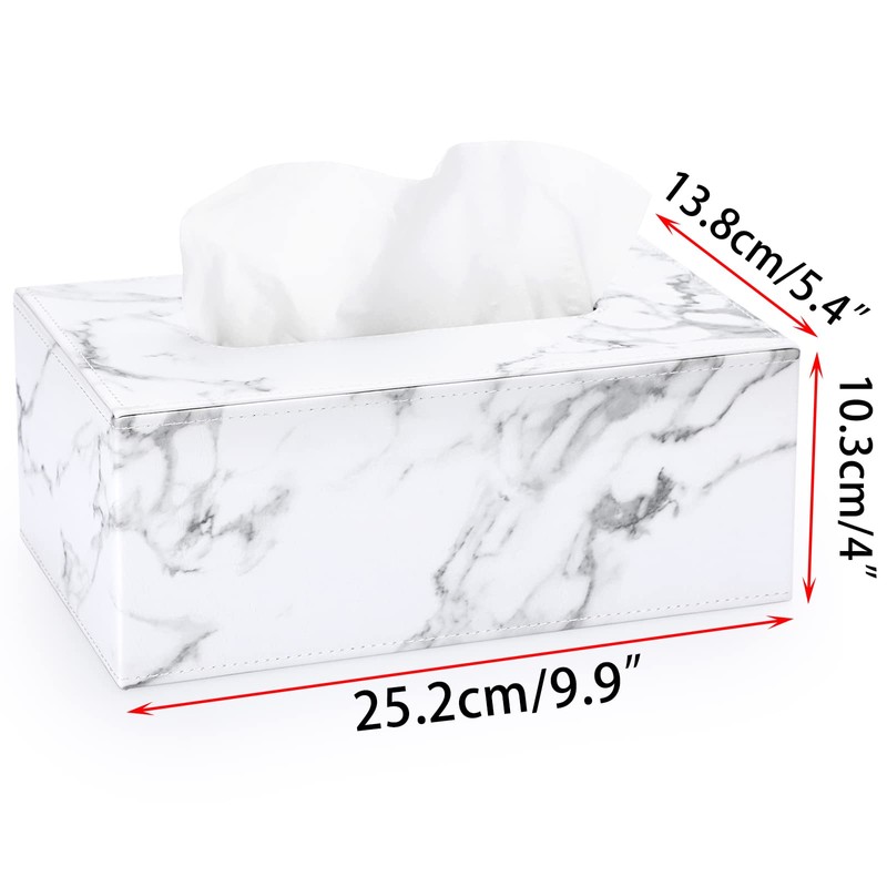 Sumnacon Stylish PU Leather Tissue Box Holder, Rectangular Napkin Holder