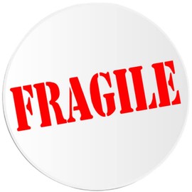 Fragile Stamp - 3 Pack Circle Stickers 3 Inch