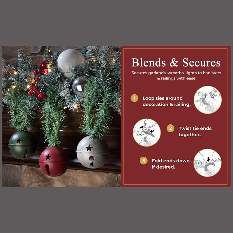 Haute Decor Extra Long Garland Ties : for Christmas lights