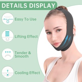 V Line Lifting Mask, V Shaped Face Mask, V Shaped Contouring Face Mask, Face Lifting Strap, Face Toning Belts, Jaw Exerciser, Washable and Reusable