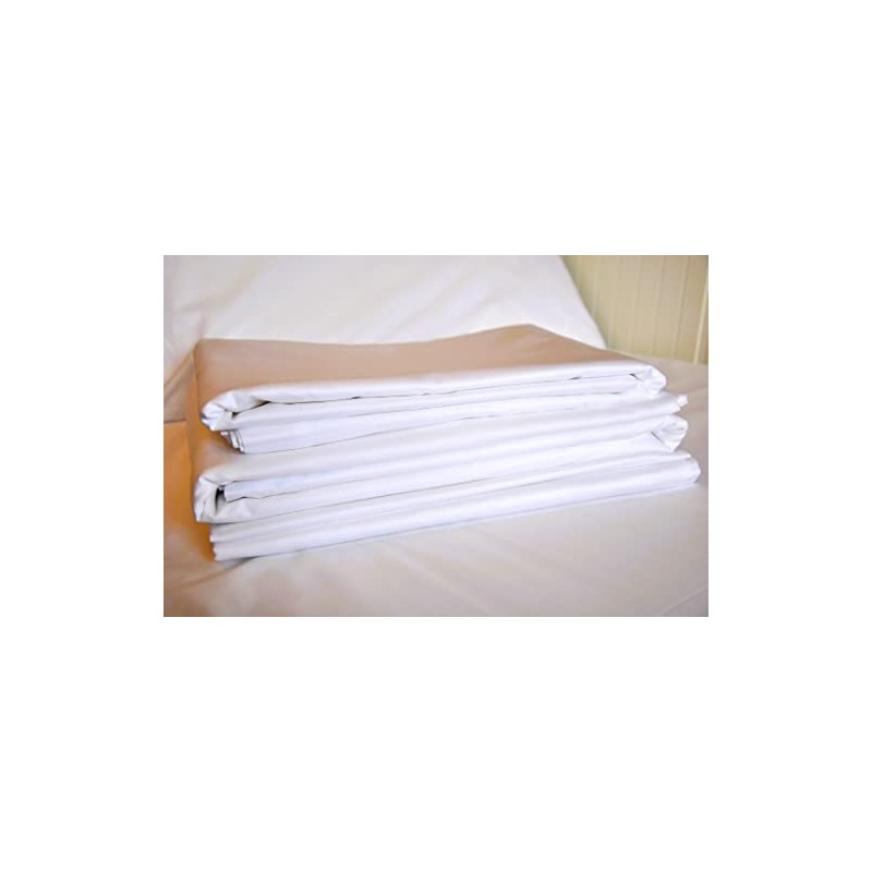 Flat Bedding Sheet, Size Double. 100% Cotton Satin, 300 Thread