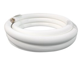 VEVEVA 33FT Copper Tubing Mini Split Line Set 1/2" OD Single Tube with Nuts,3/8" White Insulation Kit Pipe Round Metal for Air Condition,HVAC Heating System, Refrigeration,Industry, DIY