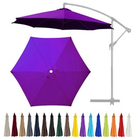 GLDDFDG 9Ft 6 Ribs Patio Umbrella Replacement Canopy (Canopy only), Canopy Replacement UV Protection Waterproof Outdoor Table Market Yard Umbrella Top Outdoor Umbrella Canopy,Purple,9FT