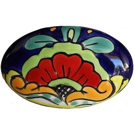 Fine Crafts Imports Oval Rainbow Talavera Ceramic Drawer Knob