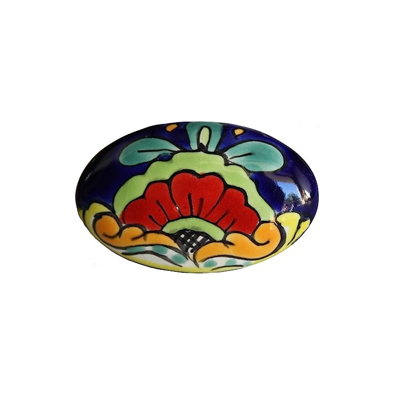 Fine Crafts Imports Oval Rainbow Talavera Ceramic Drawer Knob
