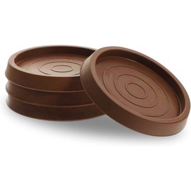 4 PCS Carpet Protector Cups, Furniture Coasters 2.5in Round Non-Slip Caster Cups Rubber Furniture Pads Chair Feet Leg Floor protectors for Cabinet Sofa Bed (Brown)