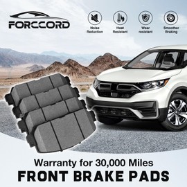 Forccord 4-PCS Front Ceramic Brake Pads Fit for 2017-2021 Honda CR-V Carbon Fiber Ceramic Brake Pads Replacement D2036 EHT2036H
