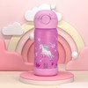 B2DO Double-Walled Stainless Steel Thermal Flask for Children, Pink, Unicorn,