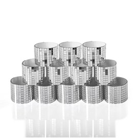 LONGKING 4728 Pieces Self-Adhesive Mirror Tiles, Square Mirror Stickers Mosaic Tiles, Glass DIY Craft Decoration, Disco Ball Tiles(Silver)