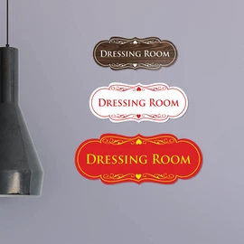 Signs ByLITA Designer Dressing Room Sign (Black Gold) - Large