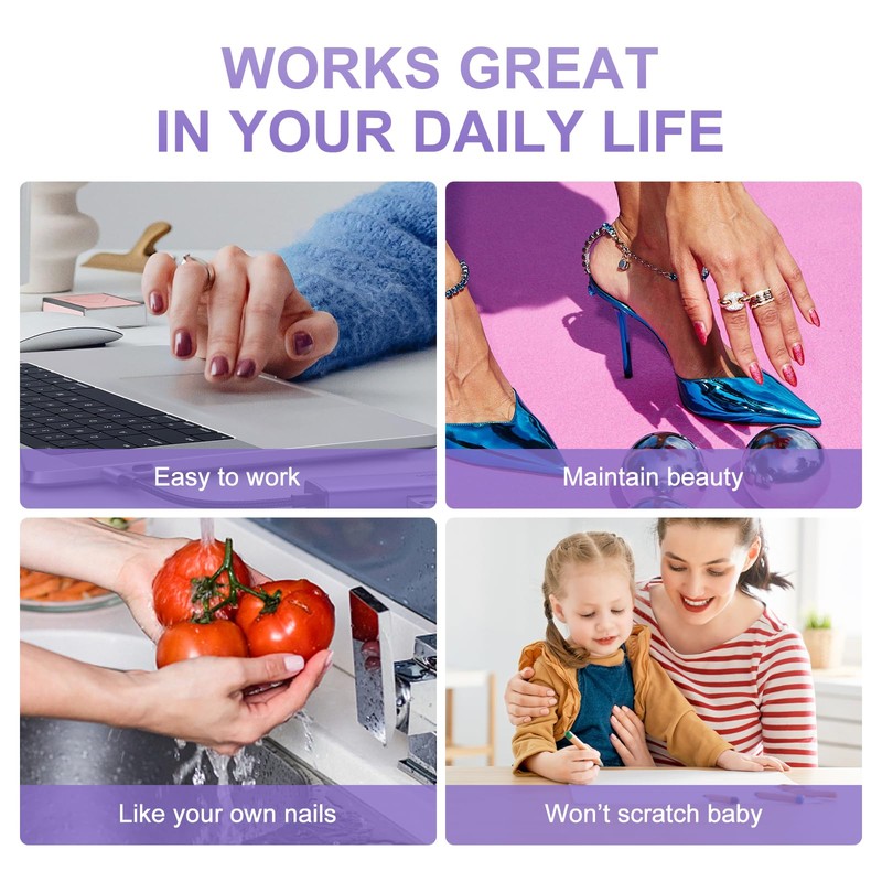 Press on Nails - Shiny Short Flower Glitter Deco Ombre