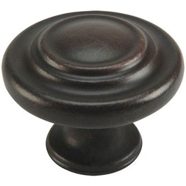 10 Pack - Cosmas 9971ORB Oil Rubbed Bronze Cabinet Hardware 3-Ring Round Knob - 1-1/4" Inch Diameter