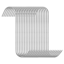 sourcing map 20Pcs Meat Hooks 7.9 Inch 4mm Stainless Steel Smoking Hook Butcher Hook Meat Processing Butcher Hook Hanger Hooks for Smoking, Grilling, Beef, Rib, Barbecue