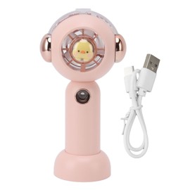 Lovely Handheld Misting Fan with Atomization Function USB Rechargeable Small Pocket Mist Fan 500mAh Pink