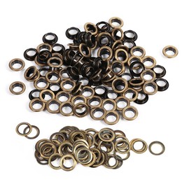 Antique Brass Eyelet Grommets, Leather Craft DIY Eyelet Grommets Kit with Washers for Leather Canvas Clothes Belts Shoes(10mm 100sets)