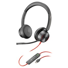 Schnurgebundenes Premium-Headset Poly Blackwire 8225 – Active Noise Cancelling – Hi-Fi-Stereo – Verbindung mit PC/Mac – Kompatibel mit Teams, Zoom