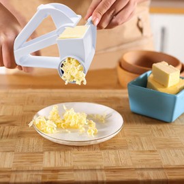 Rotary Cheese Grater, Yeelua Kitchen Rotary Grater with 3 Stainless Steel Drum Blades, Fruit/Cheese Slicer, Kitchen Manual Handheld Mechanical Grater for Cheese Fruits and Vegetable